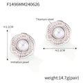 Twisted Rope Circle Stud Earrings With Imitation Pearl view 7