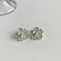 Enamel Stud Earring Collection Flower Butterfly Checker view 3