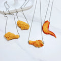 Realistic Fried Chicken Pendant Necklaces Silver Chain 4 Styles view 1