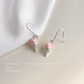 Pink Ice Cream Cone Drop Earrings Silver Hook Pair view 6