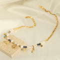 Pearl and Gemstone Charm Necklace in Three Pendant Designs view 4