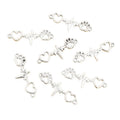 Silver Tone Paw Heartbeat Double Loop Connector Charms view 5