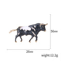Running Bull Enamel Brooch in White Black or Brown view 5