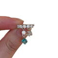 Blue Crystal Iris Flower Ear Cuffs With Sparkling Hoops view 5