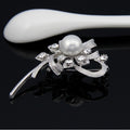 Red Black Flower Crystal Metal Brooch Pin for Jackets and Lapels view 3