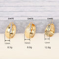 Wide Curved Hoop Earrings In Three Gold-Tone Surface Designs view 4