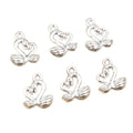 Sculpted Swan Charms with Textured Wings in Silver Finish view 5