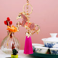 Crystal Coin Horse Tassel Keychains in Four Colors plus Assorted view 4