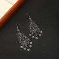Antique Silver Filigree Kite Teardrop Tassel Hook Earrings view 4