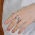 Silver Five Petal Star Flower Pavé Clear Center Ring view 3