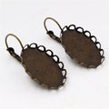 Oval Scalloped Bezel French Hook Earrings in Nine Finishes view 6