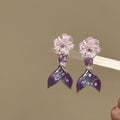 Flower Mermaid Tail Duckbill Hair Clips Pink Purple Single view 4