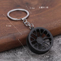Metal Car Wheel Rim Keychain In Five Color Finishes view 2