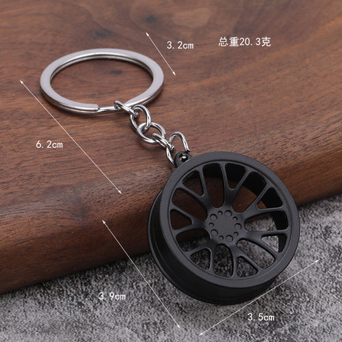 Creative Alloy Wheel Metal Keychain Car Hanging Accessory
