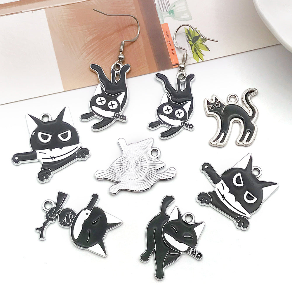 Zinc Alloy Cat Charm Pendants for DIY Bracelet Necklace Jewelry Making