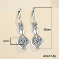 White Gold Teardrop Drop Earrings Pink Clear Blue Stone Options view 5