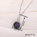 Silver Tone Dark Peacock Pearl Pendant Necklace Chain view 4