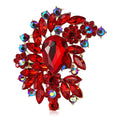 Oversized Crystal Leaf Cluster Brooch in Eight Colors view 5