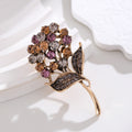 Floral Bouquet Crystal Metal Brooch Pin 5.7 x 3 cm view 5