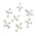 Slim Crystal Cross Charms in Silver Tone and Gold Tone view 4