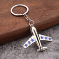 Metal Airplane Keychain With Red, Black And Blue Stars view 6