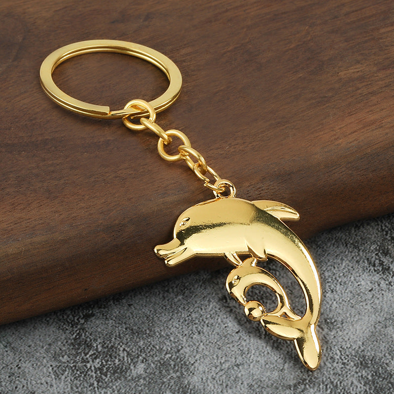 3D Dolphin Zinc Alloy Keychain Ocean Car Hanging Gift