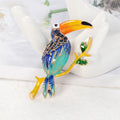 Blue Yellow Parrot Metal Brooch Pin for Jackets and Lapels view 3