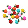 Gold Tone Enamel Apple Charms in Seven Color Styles view 5