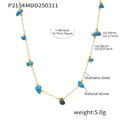 Gold Chain Irregular Natural Stone Station Necklace Multicolor view 12