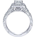 Silver Tone Vintage Square Clear Stone Statement Ring view 4