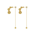 Asymmetric Bead Cascade Drop Earrings Gold and Steel view 5