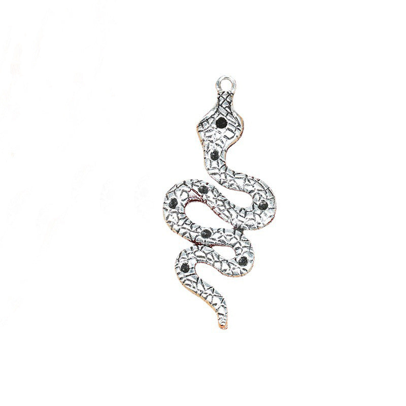 Coiled Snake Alloy Charm Pendant 49x21mm