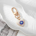Gold Tone Evil Eye Printed Heart Lobster-Clasp Charms in Six Designs view 2