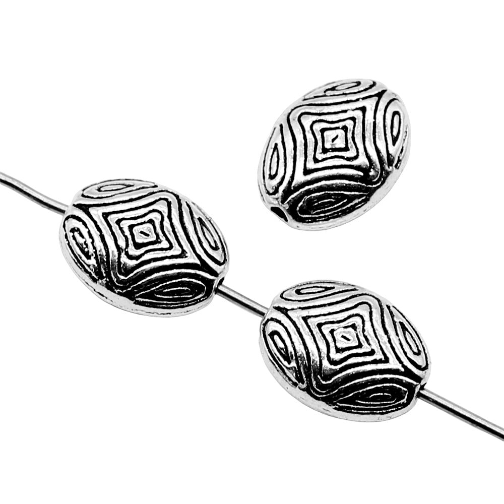 9x12mm 1.7g Antique Silver Zinc Alloy Large Hole Spacer Beads for DIY Bracelet Necklace Making