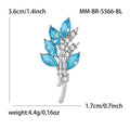 Crystal Leaf Sprig Brooch in 2 Color Styles Metal Pin view 7