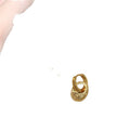 Pair of Metal Tone Gold Tone Sculpted Open Oval Drop Earrings view 5