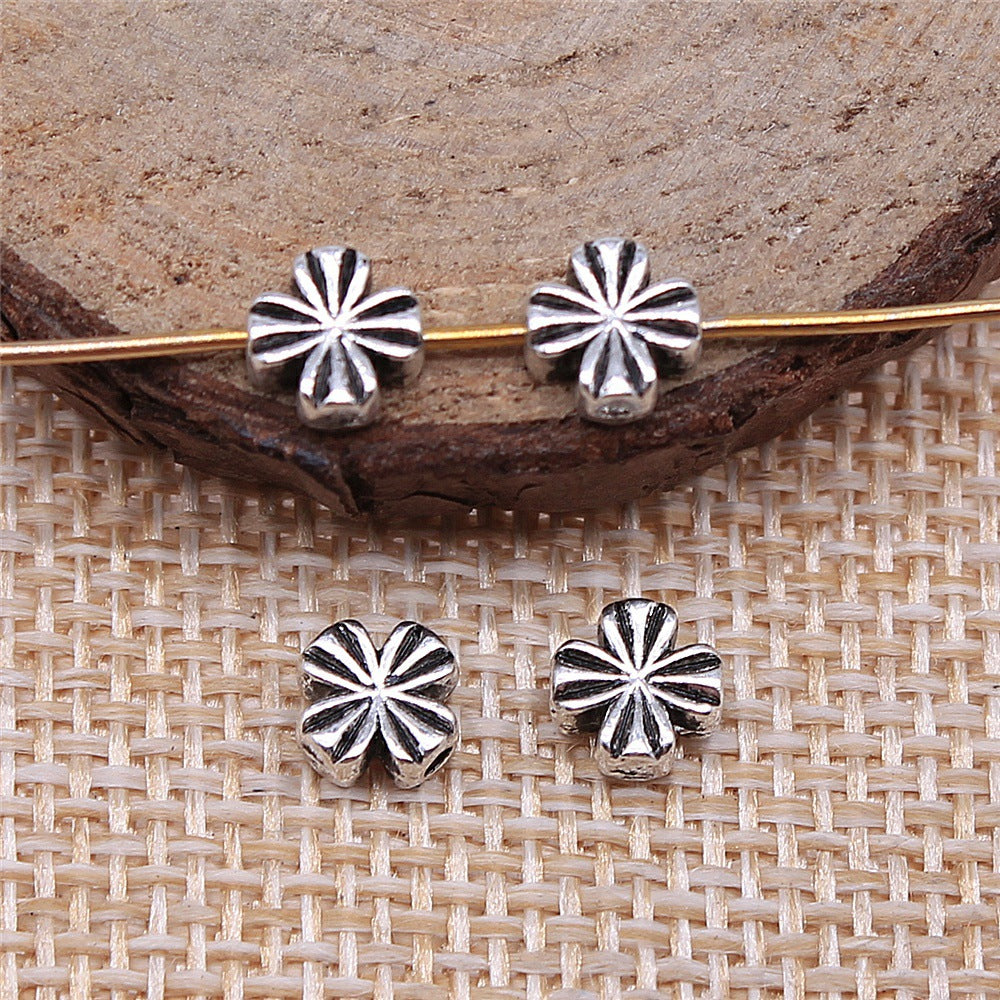 6x6mm 0.4g Multicolor Zinc Alloy Patterned Round Spacer Beads for Bracelet Necklace DIY Jewelry