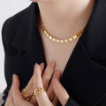 Gold Square LOVE Bead Choker Necklace With Snake Chain view 1