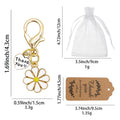 Gold Daisy Thank You Heart Charm Lobster Clasp Keychain view 2