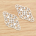 Filigree Diamond Connector Charms in Antique Bronze and Silver view 3