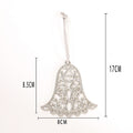 Silver Rhinestone Cross Bell Teardrop Metal Tree Ornaments view 4