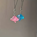 Pink and Blue Spotted Stingray Phone Strap Charms in Two Shapes view 3