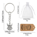 Antique Silver Winged Angel Charm Keychain Split Ring view 2