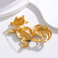 Gold Tone Squirrel Crystal Enamel Metal Brooch Pin view 3