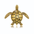 Black Silver Tone Sea Turtle Two Designs Metal Brooch Pin view 6