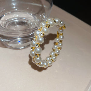 Open Pearl Bangle Bracelets Rhinestone Accents Eleven Styles