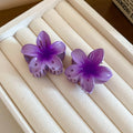 Gradient Translucent Flower Mini Hair Claw Pairs In Six Colors view 9