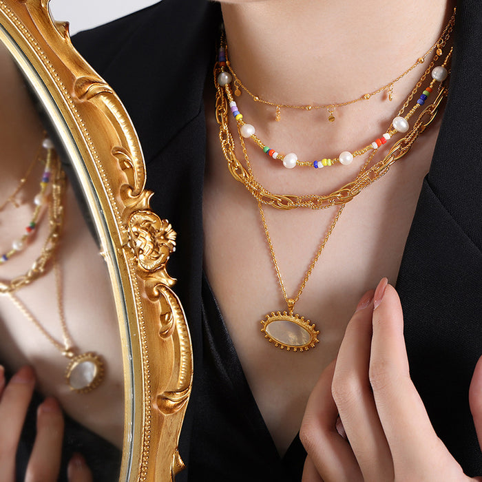 Gold Layering Necklaces Bracelet Butterfly Shell Bead Styles