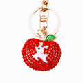 Jeweled Red Apple Keychains with Plain Braided and Fortune Loop Options view 5