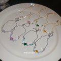 Heart Crystal Slider Bracelet Leaf Accents 5 Styles view 2